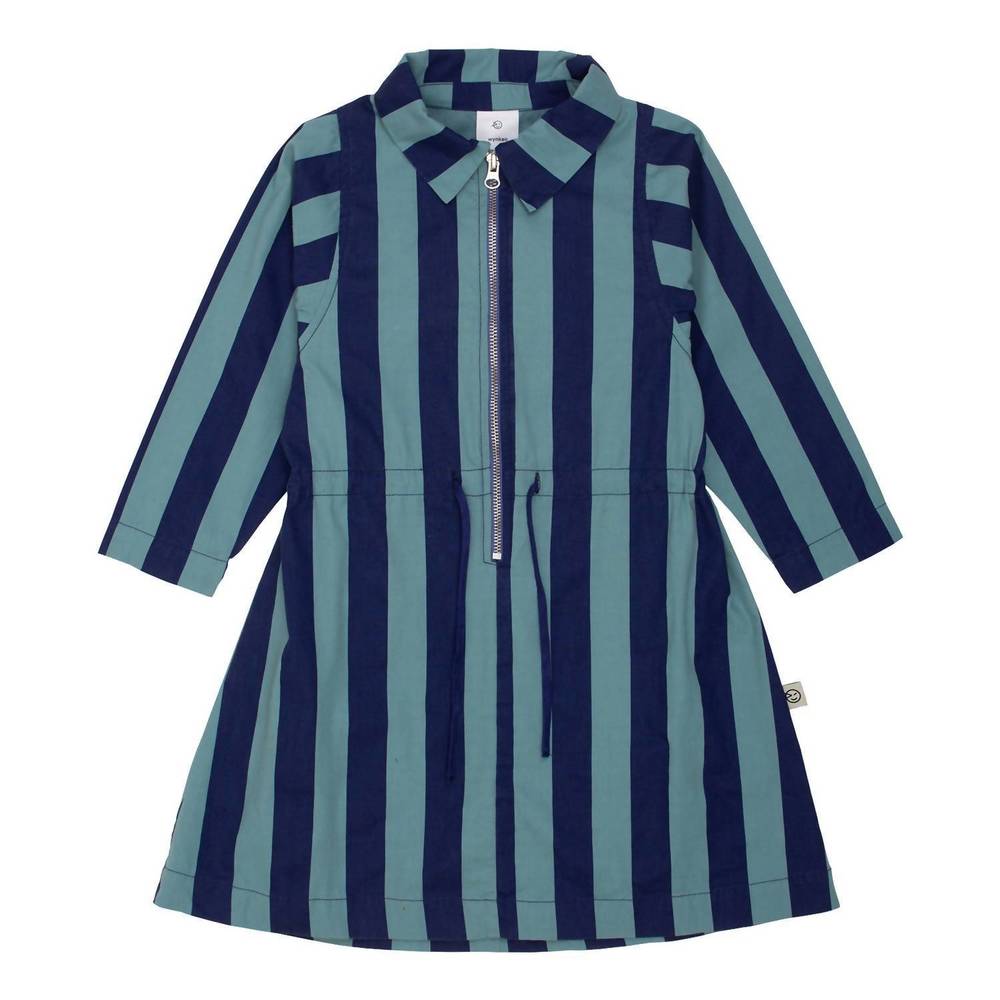 NEW WYNKEN girl's riga dress in green/blue